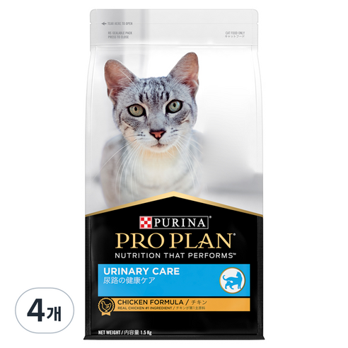 프로플랜 고양이 어덜트 기능성 사료, 닭, 1.5kg, 4개