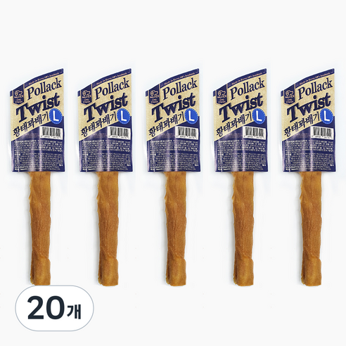 네츄럴이엑스 강아지 츄 간식 꽈배기 L, 황태, 20개, 30g
