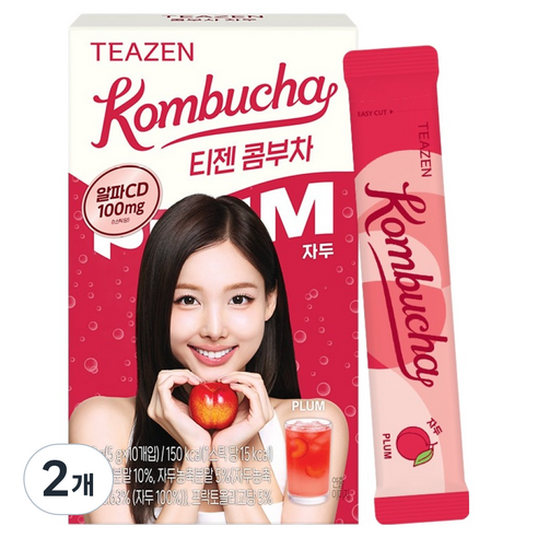 티젠 알파CD 콤부차 자두, 5g, 2개, 10개입