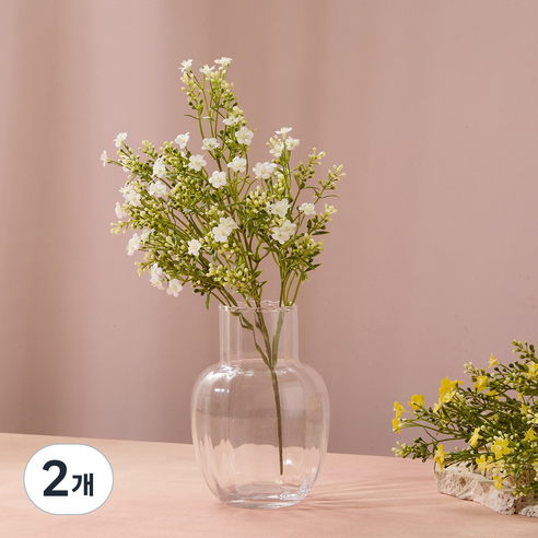 모던하우스 미니 플라워 부쉬 42cm, 화이트, 2개