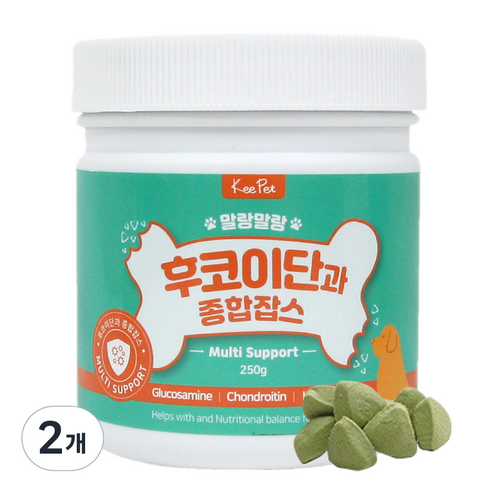 킵펫 강아지 말랑말랑 후코이단 잡스 영양제, 250g, 종합영양제, 2개