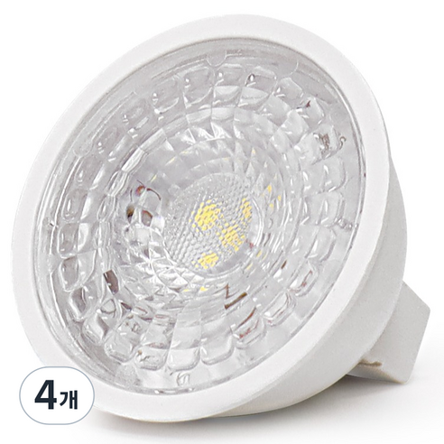 집중형 LED 할로겐 램프 5W MR16, 주광색, 4개