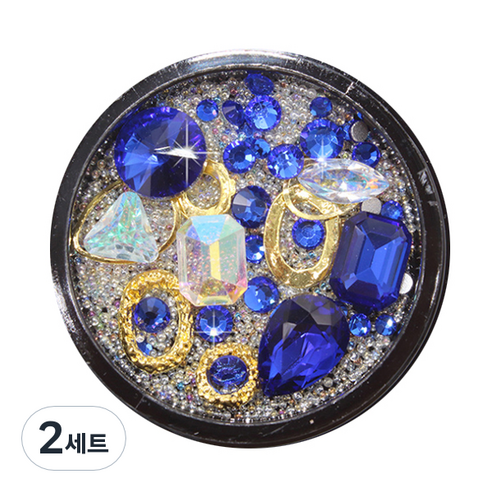 Seller 보석 쥬얼리 네일 파츠 세트, 블루, 2세트