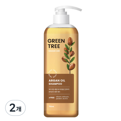그린트리 아르간오일 애견샴푸, 750ml, 1개입, 2개