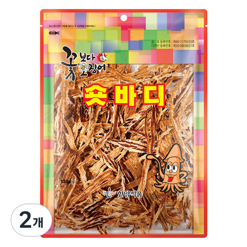 한양식품 주식회사 꽃보다오징어 숏바디, 130g, 2개