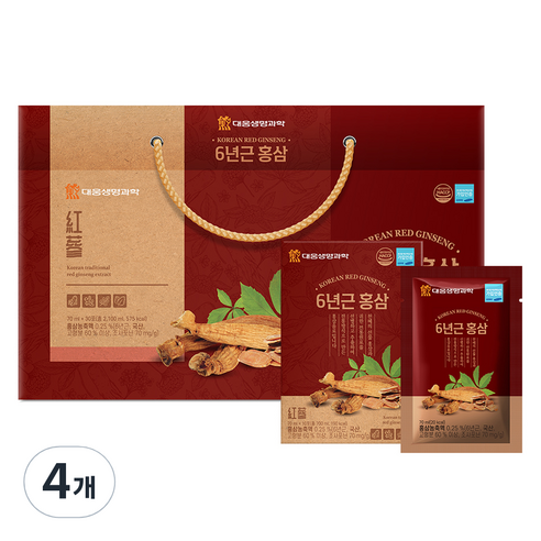 대웅생명과학 6년근 홍삼 30p, 4개, 2.1L