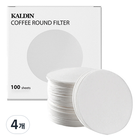 칼딘 모카포트 포터필터 여과지 더치커피기구 올 라운드 필터 화이트 60mm, 100개입, 4개