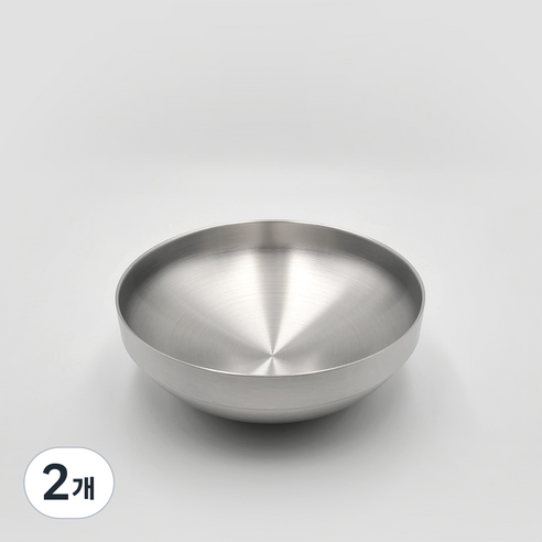 스텐 무광 이중턱 냉면기 21cm, 2개