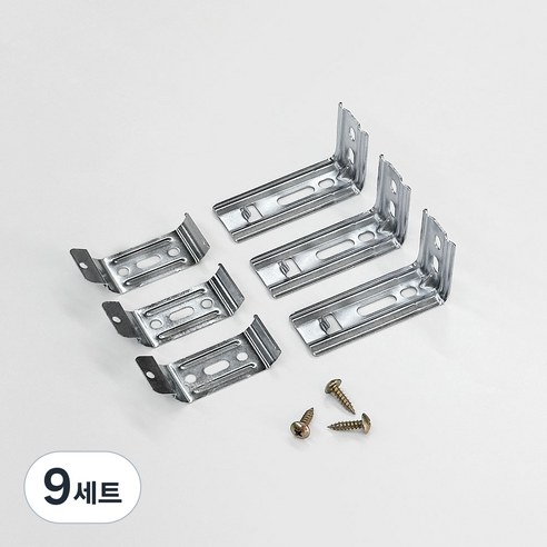 더원홈데코 콤비 블라인드 ㄱ자 브라켓 6.8 x 3.7 x 2.7 cm + 스냅 6.9 x 2.3 cm + 목재 피스 19mm 세트, 메탈, 9개