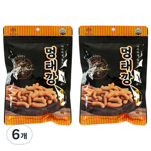 강아지 바삭한 멍태깡 간식, 혼합맛(명태/새우), 90g, 6개