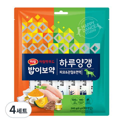 하림펫푸드밥이보약 강아지 하루양갱, 닭고기, 240g, 4세트