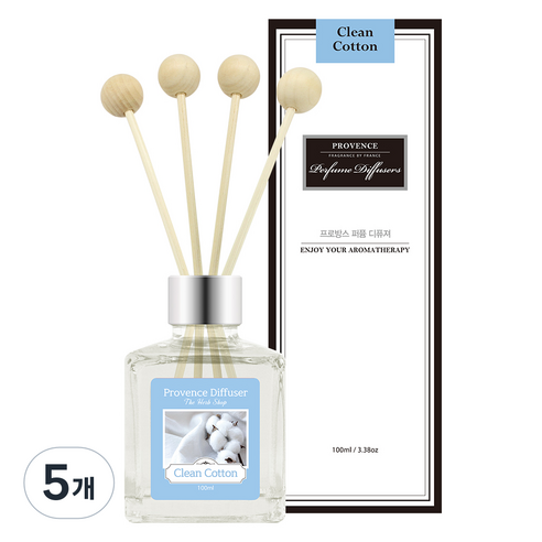 더허브샵 프로방스 퍼퓸 디퓨저, 클린코튼, 100ml, 5개