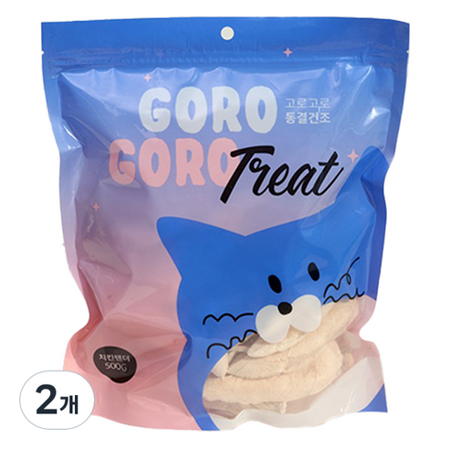 gorogoro 반려동물 동결건조 트릿, 치킨, 500g, 2개