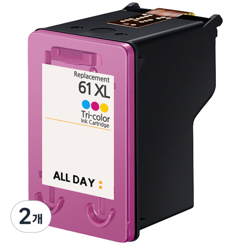 올데이컴퍼니 HP 61 XL 컬러 호환 잉크, 혼합색상, 2개