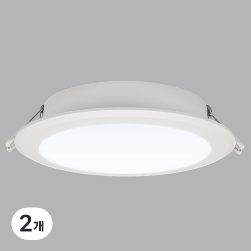 비츠온 멜리빙 LED 다운라이트 12.7cm 15W 슬림 방습, 화이트 + 주광색, 2개