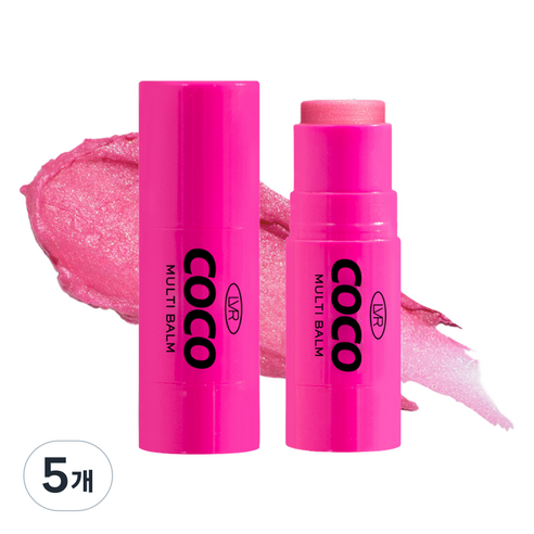 르브레 코코 어린이 멀티밤 로즈 7.4g, 핑크 펄, 5개