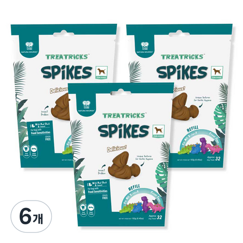 네추라너리쉬 덴탈트릿 트릭 리필 강아지 간식 32p, 소고기맛, 183g, 6개
