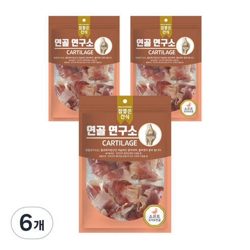 참좋은간식 반려견 소프트타입 연골 건조간식, 오리, 140g, 6개