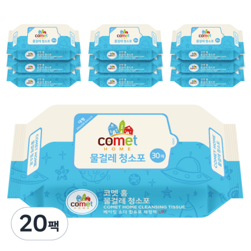 코멧 홈 물걸레 청소포 대형 리필 30매