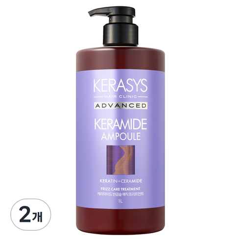 케라시스 케라마이드 반곱슬 손상모 클리닉 트리트먼트, 2개, 1L