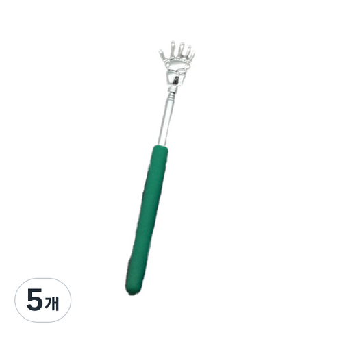 COOLATHOME 늘어나는 휴대용 길이조절 닭발 효자손, 그린, 5개