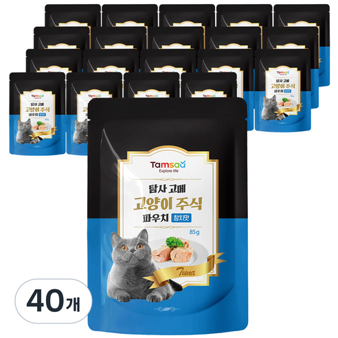 탐사 고양이 고메 주식 파우치, 85g, 40개, 참치