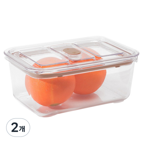 prepara 브루클린 트라이탄 밀폐용기 베이지 4호 1.5L, 2개, 단품