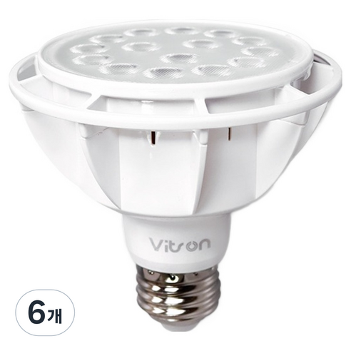 비츠온 LED F 확산형 전구 화이트 4000K PAR30 15W, 주백색, 6개