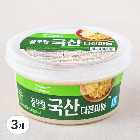 풀무원 다진마늘, 550g, 3개