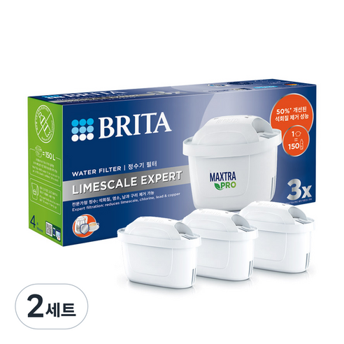 브리타 정수기 필터 막스트라 프로 라임스케일 3입, MAXTRA PRO FILTER-LIMESCALE EXPERT, 2세트