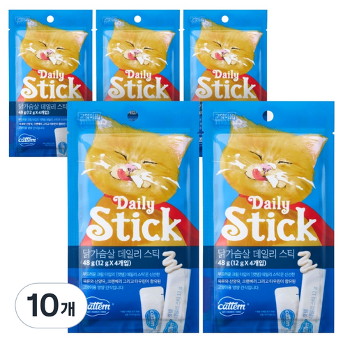 캣템 고양이 짜먹는 간식 데일리 스틱 4p, 48g, 10개, 치킨