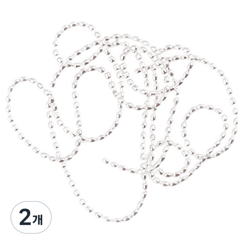 엘비아 고급 네일 볼체인 0.8mm x 100cm, 2개, 실버