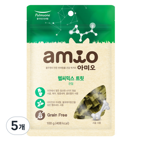 풀무원아미오 강아지 헬씨믹스 트릿 영양제, 5개, 뼈/관절강화
