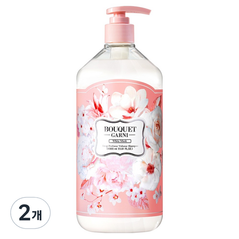 부케가르니 딥 퍼퓸 볼륨 샴푸 화이트머스크, 1L, 2개