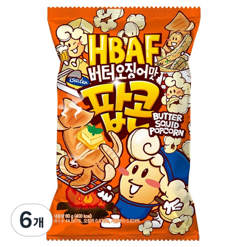 바프 버터오징어맛 팝콘, 80g, 6개 - 즉석탕/찌개 | 쿠팡