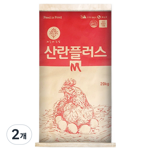 한일사료 산란 플러스 닭사료, 20kg, 2개