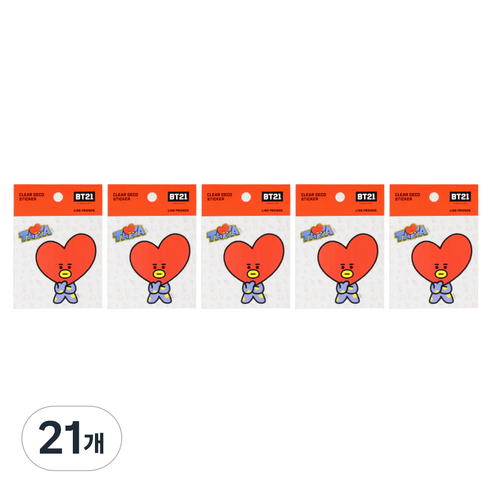 라인프렌즈 BT21 클리어 데코 스티커 2탄, 타타, 21개
