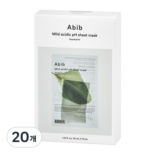 아비브 약산성 pH 시트 마스크 어성초 핏 30ml, 1개입, 20개