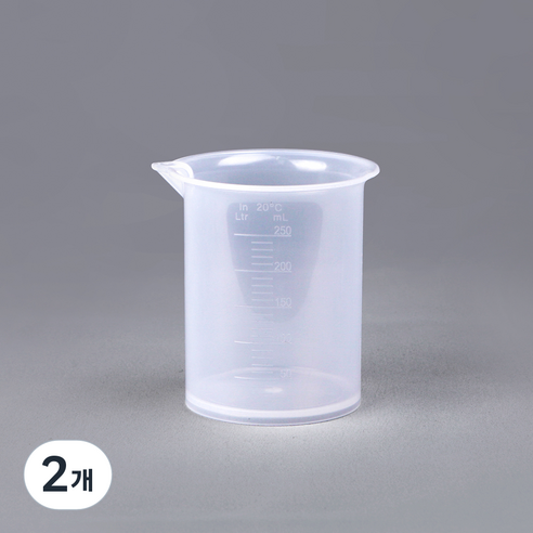 PP 반투명 계량컵, 화이트, 250ml, 2개