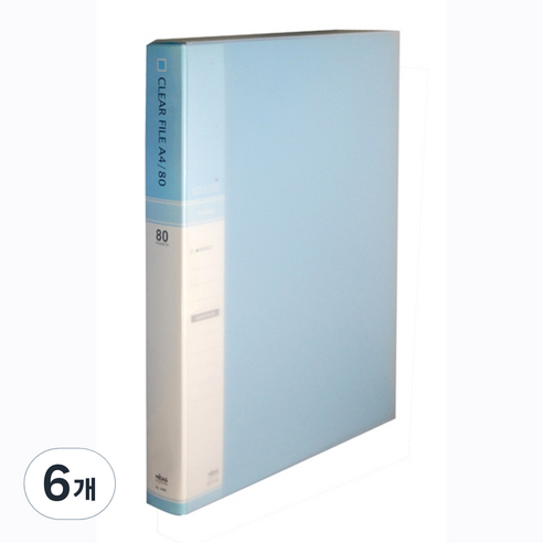현풍화일 A4 클리어화일 80매, 하늘색, 6개