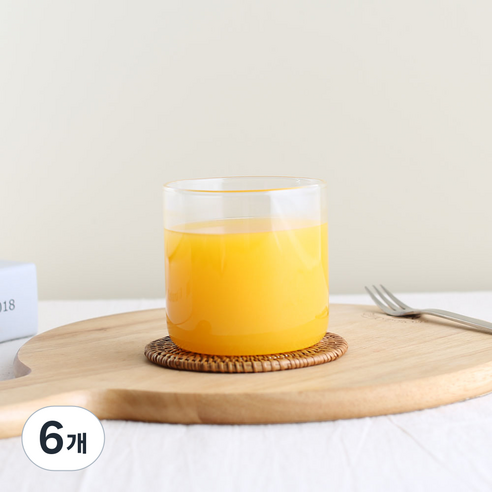 마카 내열유리컵 350ml C07, 투명, 6개