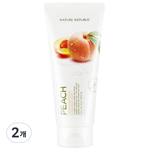 네이처리퍼블릭 프레시 허브 피치 클렌징 폼, 2개, 170ml