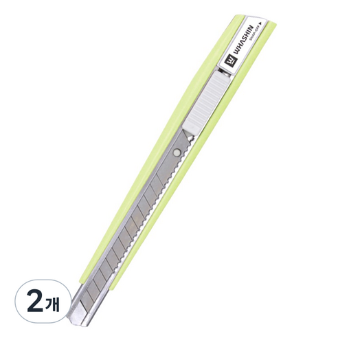 화신 215 커터칼 소 9mm, 그린, 2개