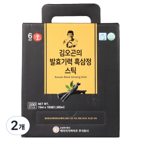 김오곤 김오곤의 발효기력 흑삼정 스틱 100p, 2개, 1.5L