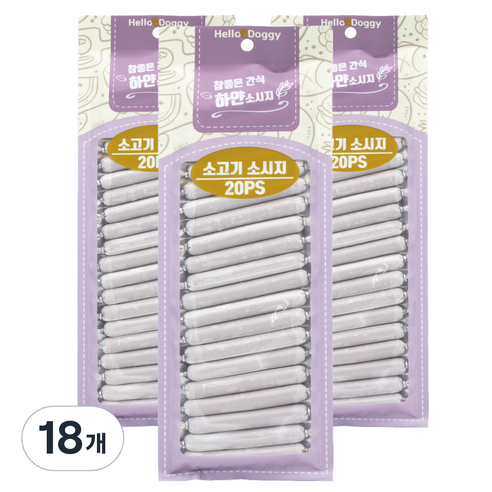 참좋은간식 강아지 하얀소시지, 소고기, 180g, 18개