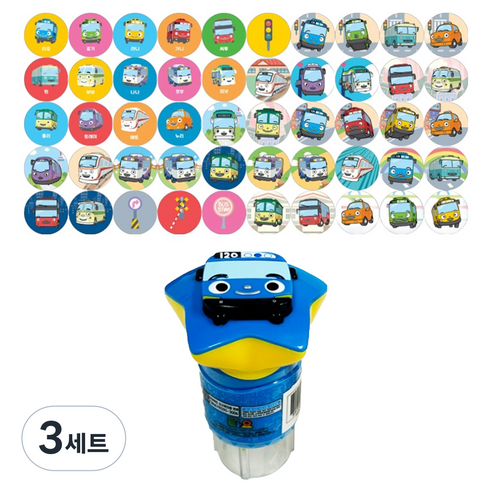타요 도장놀이 + 스티커 50p 세트, 랜덤발송, 3세트
