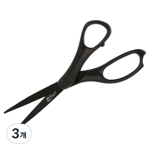 피스코리아 블랙코팅가위 21cm, 블랙, 3개