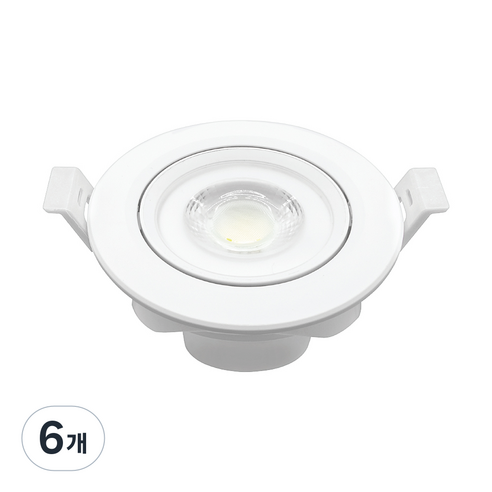 장수램프 LED 기구일체형 MR16기구 대체 매입등 5W 90 x 32mm, 전구색, 6개
