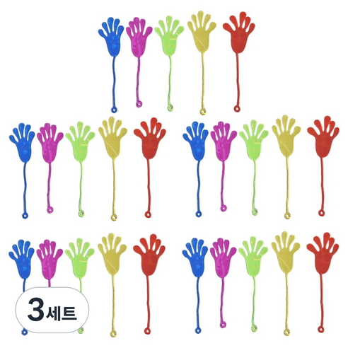 픽미 손바닥 끈끈이 찐득이 5종 x 5p, 블루, 그린, 옐로, 레드, 퍼플, 3세트