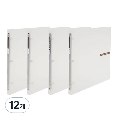 에코청운 칼라칩 미니 O링 바인더 3공 A4 2cm, 투명, 12개